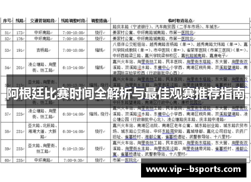 阿根廷比赛时间全解析与最佳观赛推荐指南